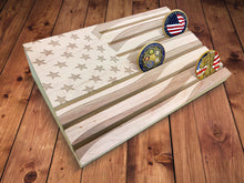 Load image into Gallery viewer, Custom Engraved American Flag Challenge Coin Table Top Display Rack With Personalization
