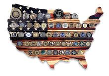 Load image into Gallery viewer, Handmade American Flag USA Shape Challenge Coin Hanging Wall Display Rack
