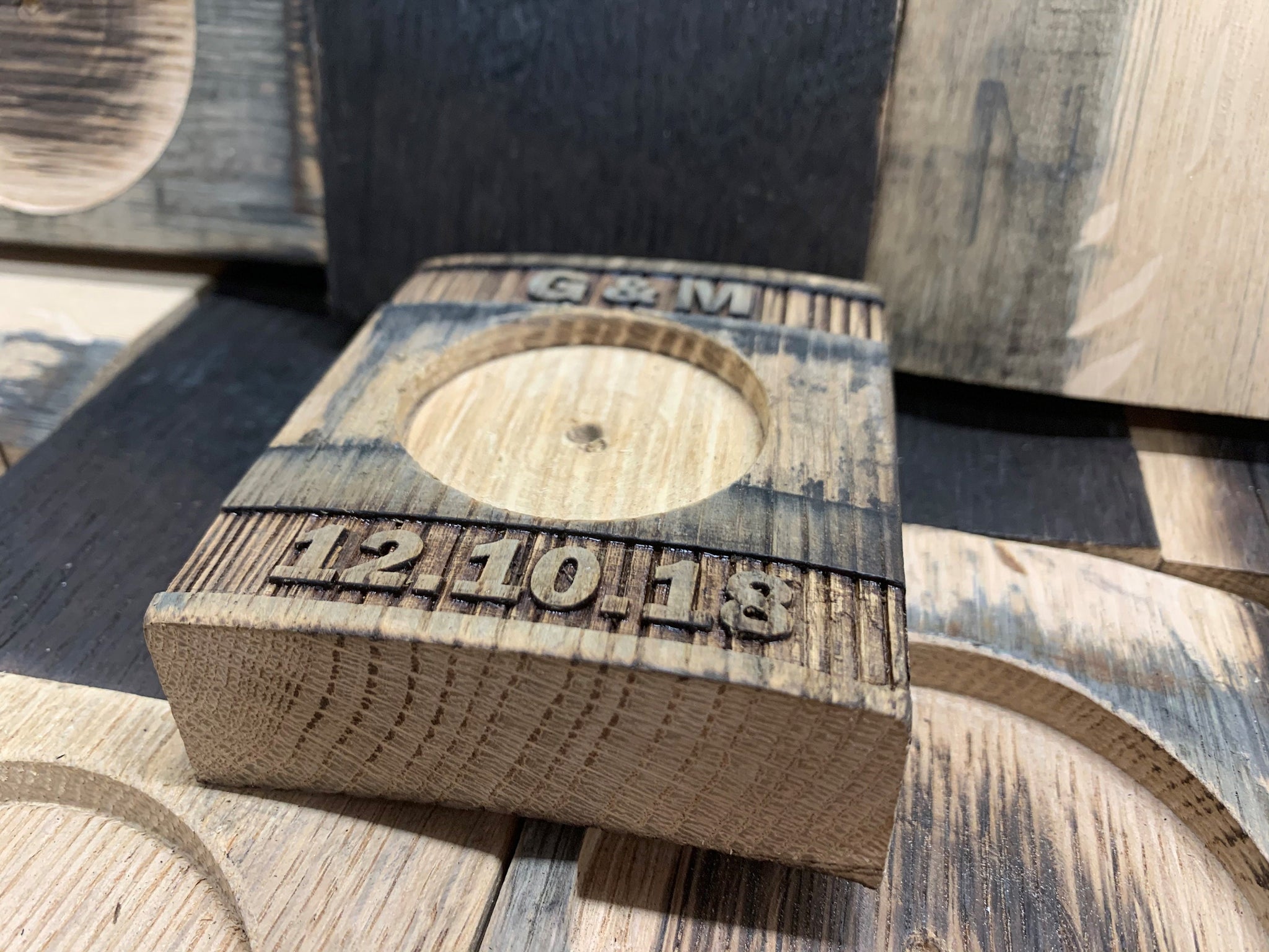 Whiskey Barrel Coaster Set - Made From A Reclaimed Whiskey Barrel Stave